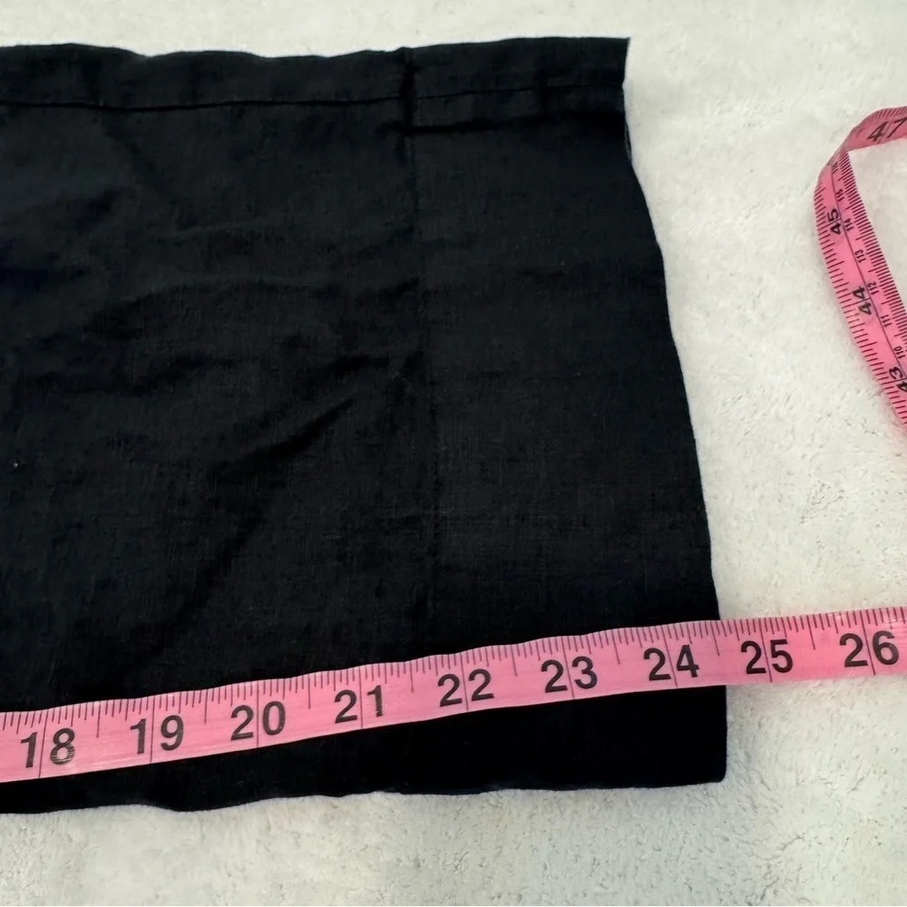 Everlane Womens 100% Linen Square-Neck Jumpsuit in Black Pockets Straps Size 4